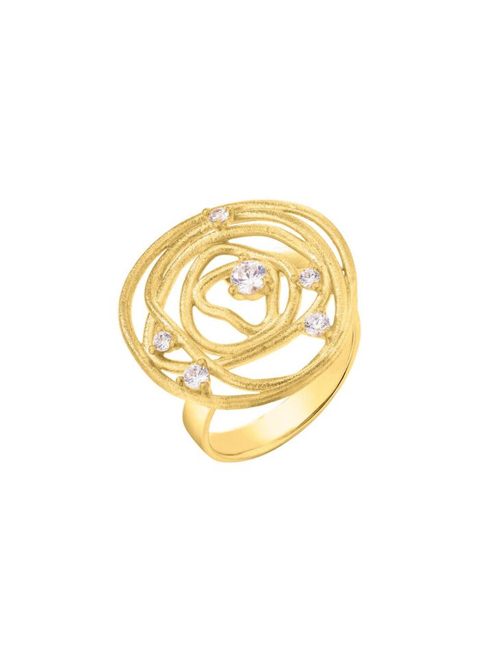 Matte damesring met zirkonia 