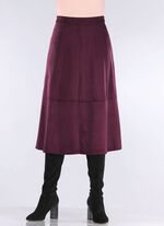 Fluweelzachte rok in su&egrave;de-look BORDEAUX