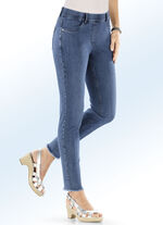 Magic jeans met trendy franjes aan de zoom JEANSBLAUW