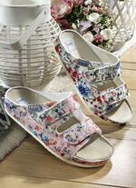 Pantoffel met leren binnenzool 