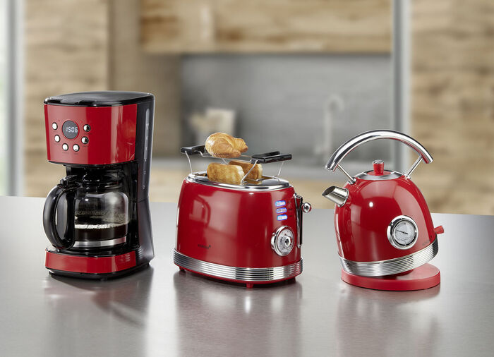 Korona ontbijtserie in retro design ROOD