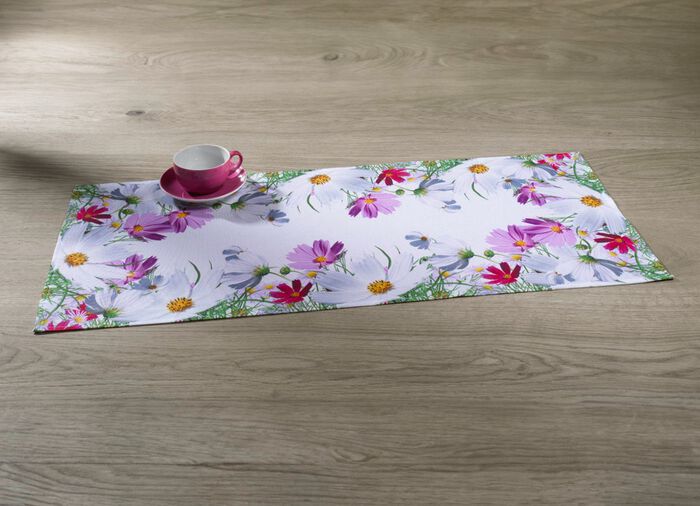 Verende tafel- en kamerdecoratie met bloemmotief WIT/MEERKLEURIG