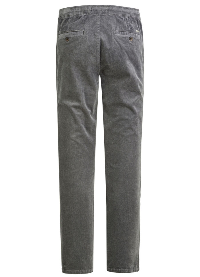 Corduroy broek met elastische tailleband in 3 kleuren GRIJS