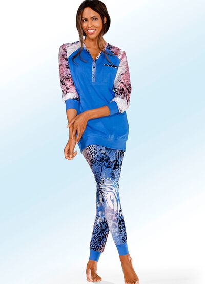 Pyjama met borstzak en lange mouwen 