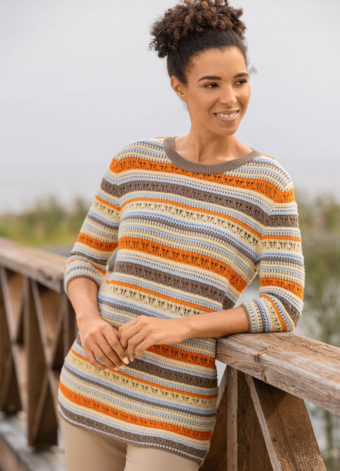 Trui met strepenmotief 