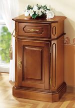 Ladekast, 1 deur, met goudkleurige metalen handgrepen NOTENBOOM