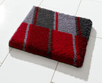 Badmattenset met antislip-onderkant GRIJS-ROOD