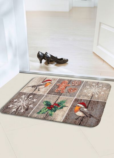 Patchwork-deurmat met antislip latex achterkant 