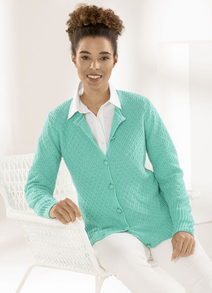 Vest met structuurpatroon JADEGROEN
