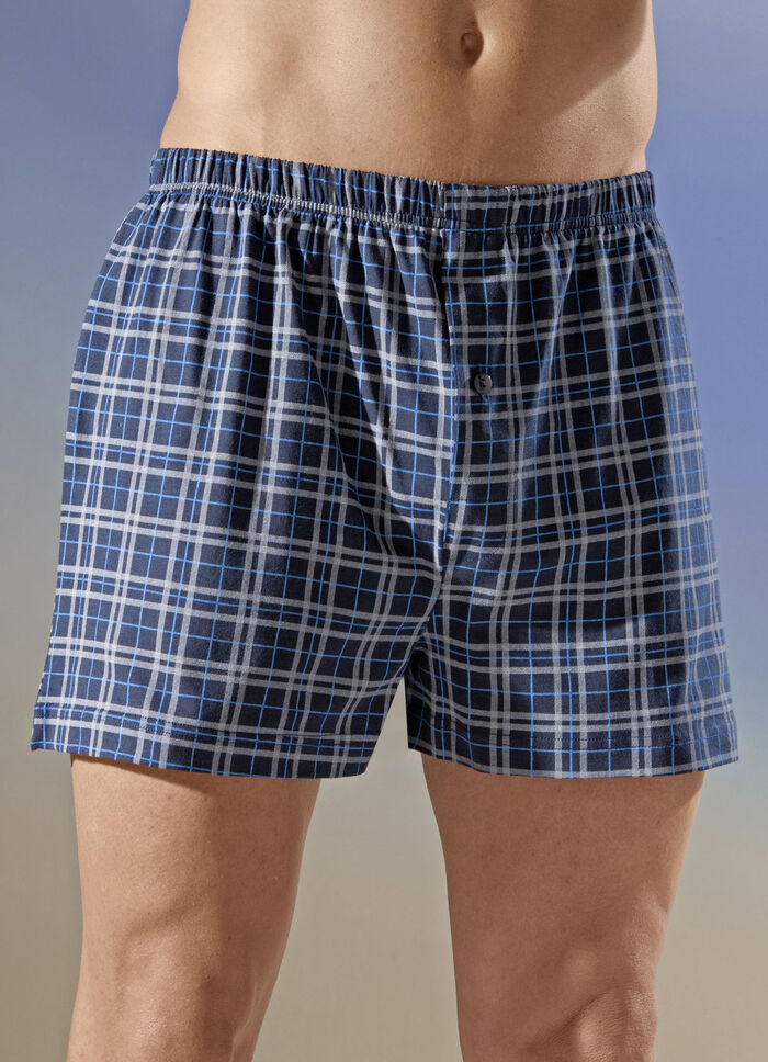 Pak van vier boxershorts met ruitjesmotief 