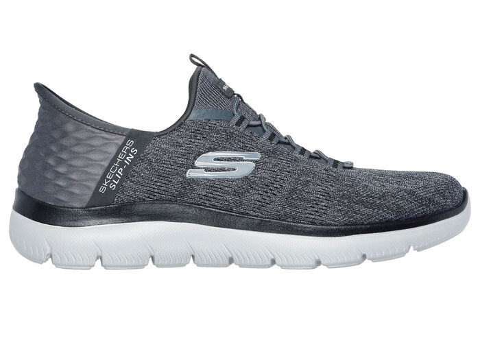SKECHERS, herensneakers, met gegoten instaphak ANTRACIET