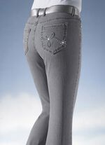 Jeans versierd met fonkelende strasssteentjes LICHTGRIJS