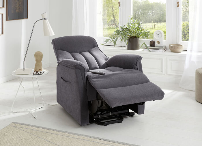 Tv-fauteuil met motor en opstahulp GRIJS