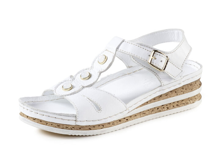 Andrea Conti sandaal van zacht nappaleer WIT