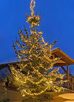 Clusterlichtketting met 1000 LED's op een kabeltrommel 