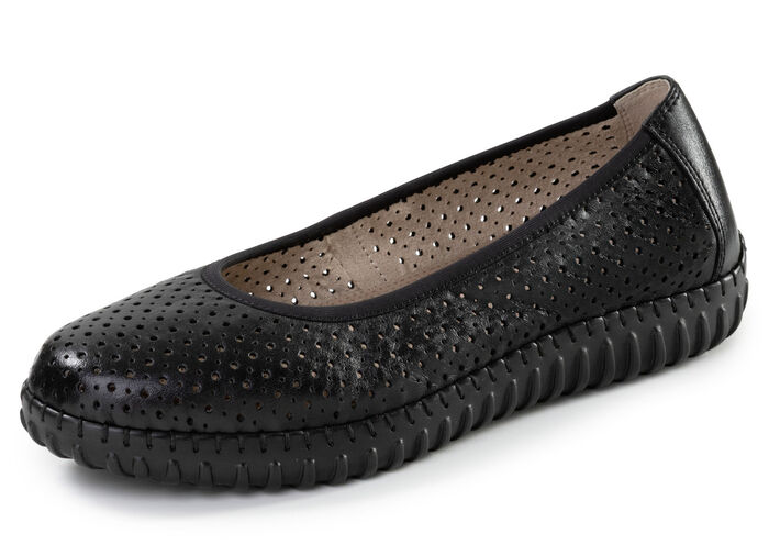 ELENA EDEN, zomerse damesballerina's, wijdte G, met uitneembaar voetbed SCHWARZ