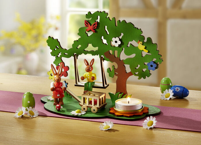 Theelichthouder van hout 