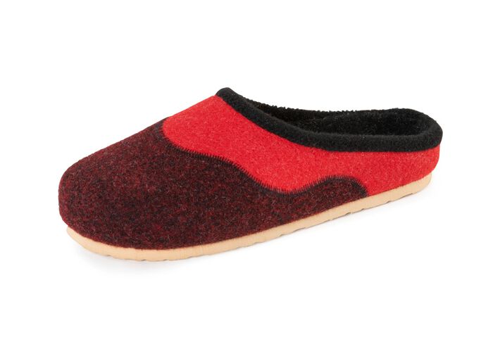 ELENA EDEN vilten pantoffels met contrasterende rand ROOD