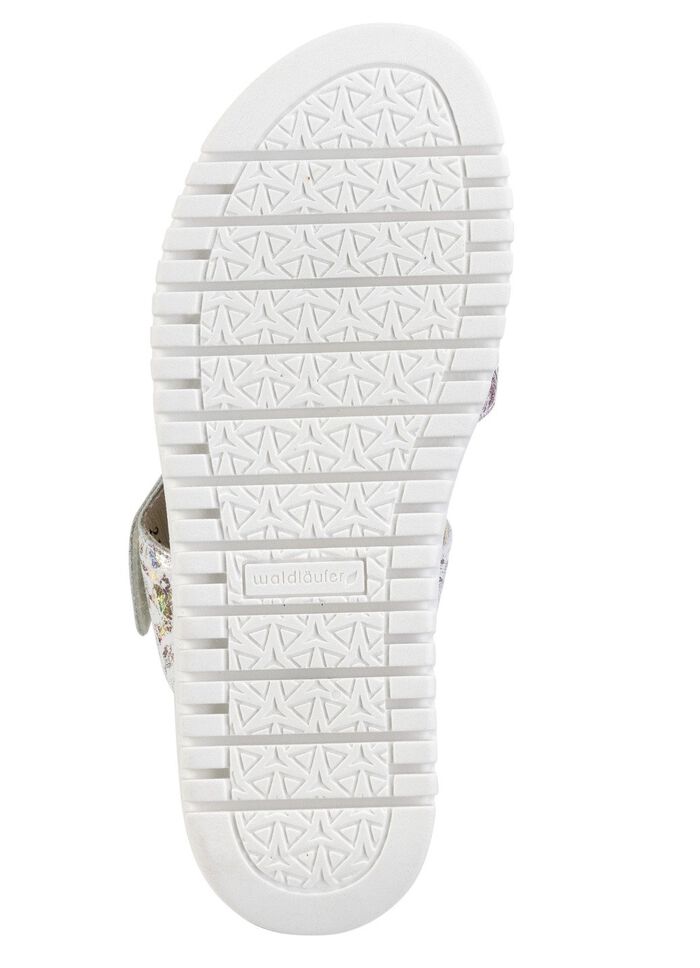 Ranger sandaal van glanzend geprint nubuckleer ECRU-KLEURRIJK