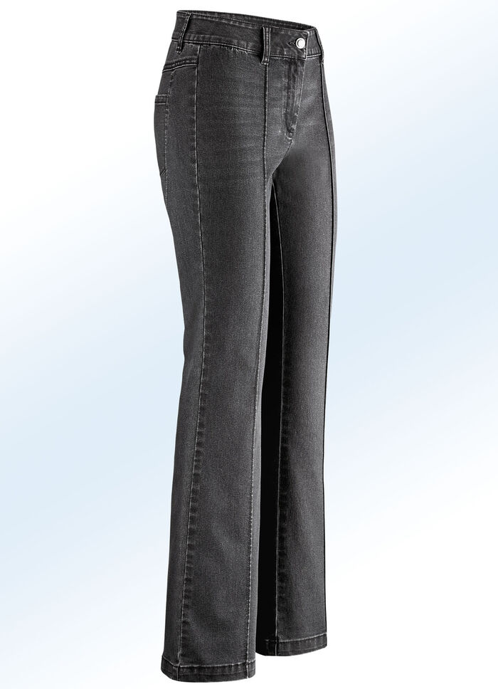 Jeans in trendy bootcut-vorm ZWART