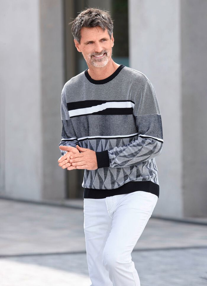 Trui met ronde hals ZWART-WIT