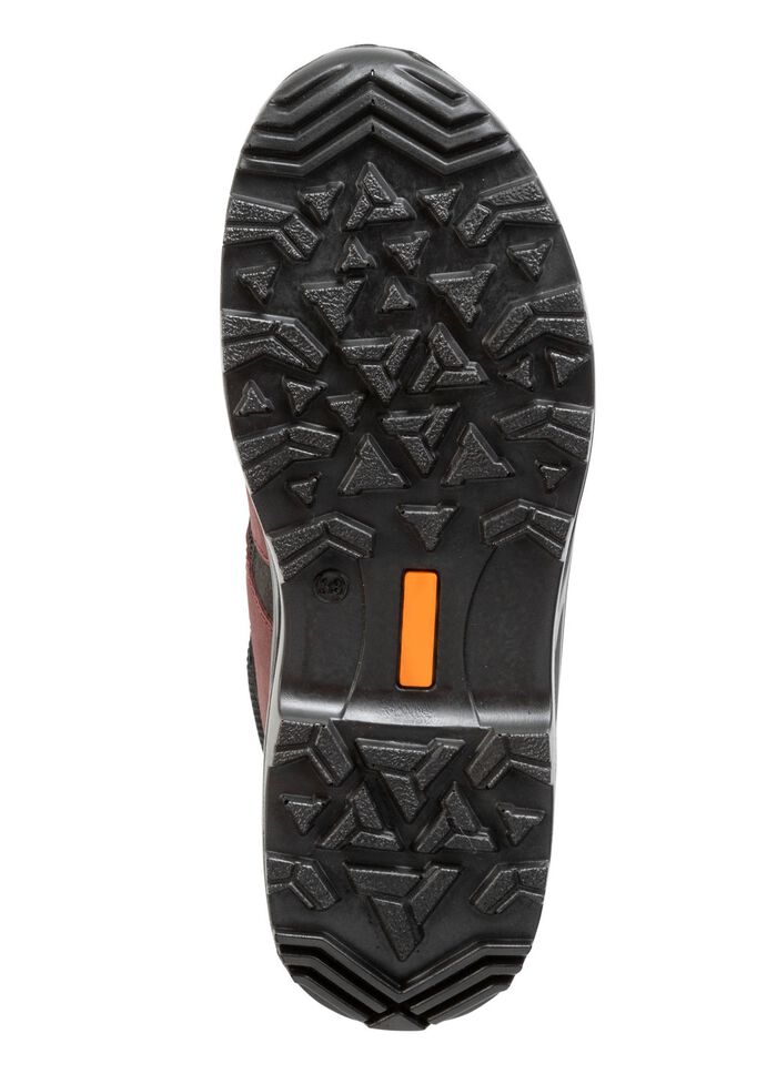 Weerbestendige veterbootie voorzien van een klimaatmembraan ZWART-BORDEAUXROOD