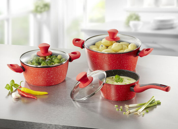 Ultra krasbestendige Granit Royal pottenset, 6-delig 