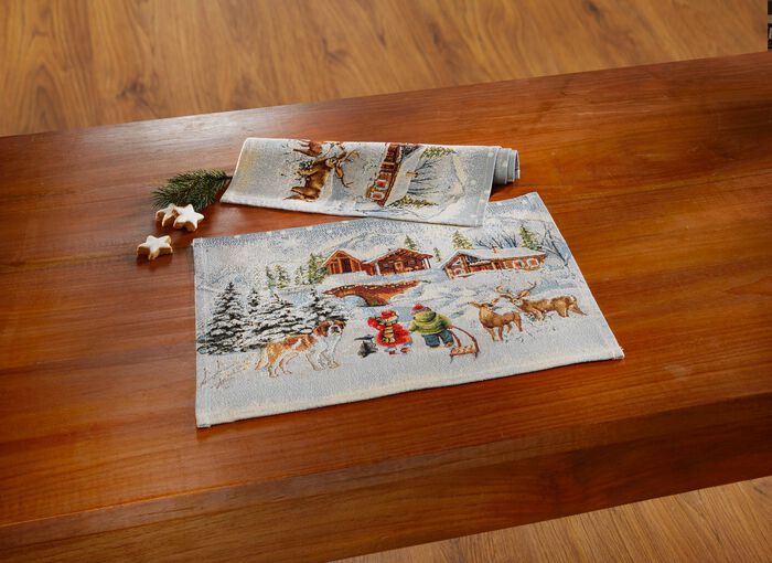 Wintertafel- en kamerdecoratie in tapijtkwaliteit MEERKLEURIG