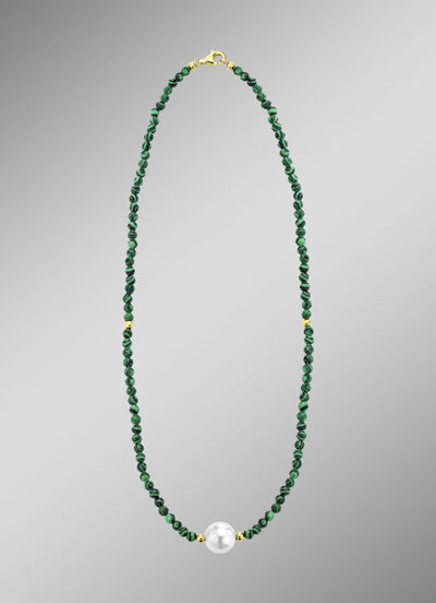 Ketting met parelglans en edelsteenglans 