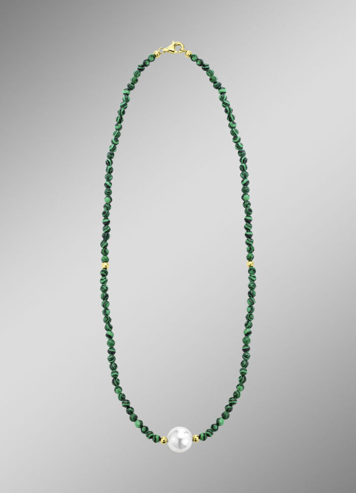 Ketting met parelglans en edelsteenglans 