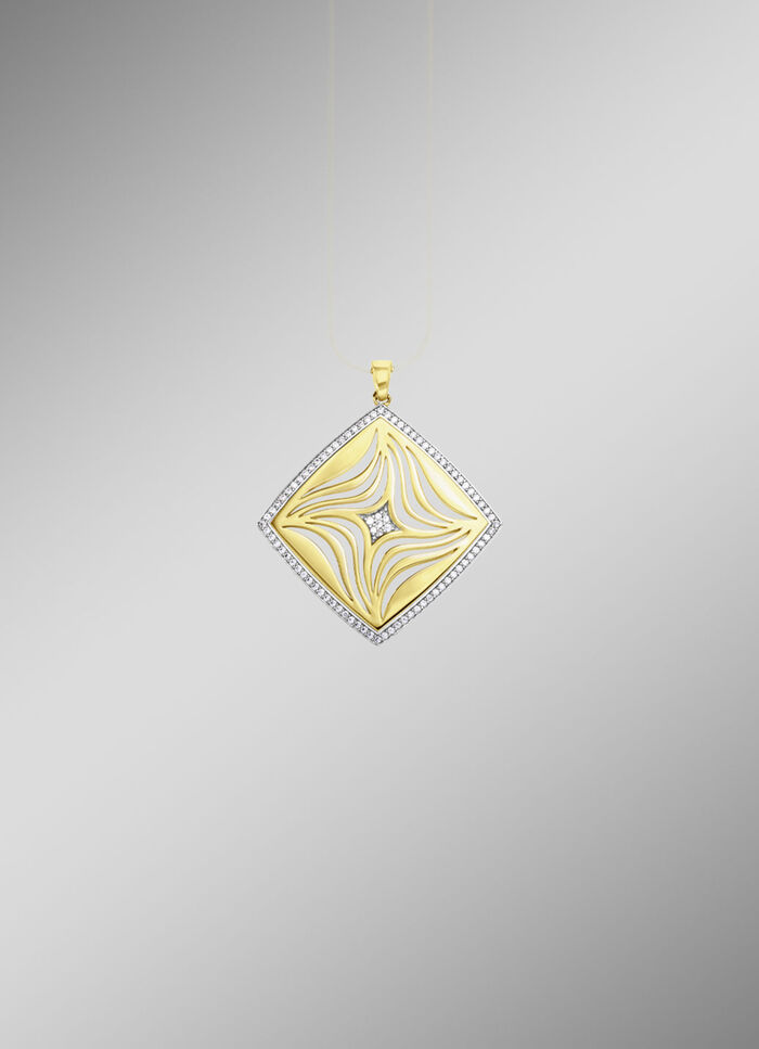 Vergulde hanger met zirkonia 