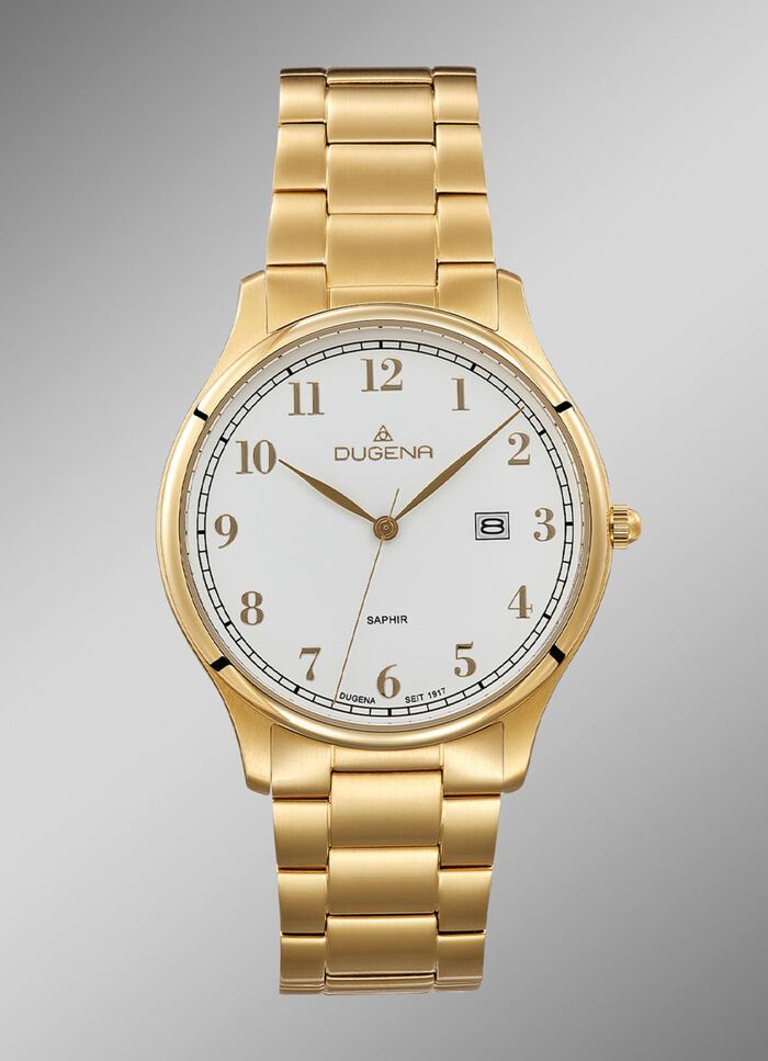 Dugena quartz herenhorloge met roestvrijstalen bandkast 