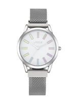 Pools quartz dameshorloge met roestvrijstalen mesh band 