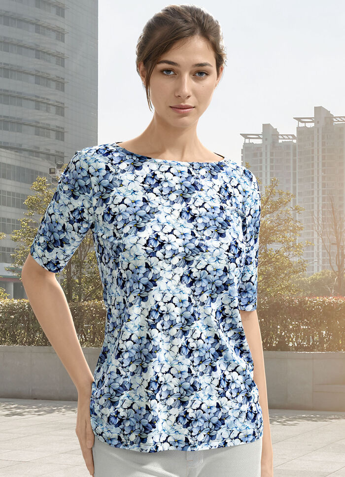 Shirt met platte halslijn 