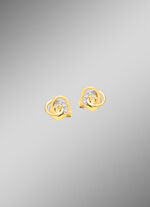 Elegante knoopoorbellen met zirkonia 