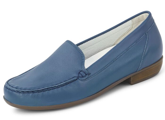 Waldl&auml;ufer mocassinpantoffels van fijn rundnappaleer JEANS