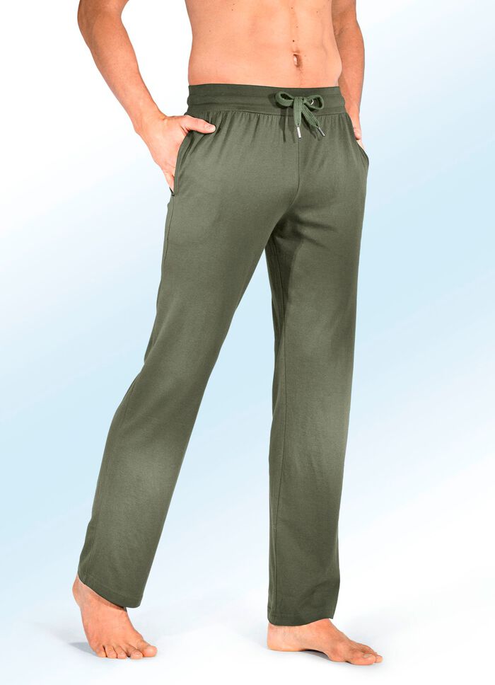 Set van twee lange slaap- en vrijetijdsbroeken met trekkoord en zijzakken 