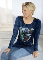 Lang shirt met motief inkjetprint in 2 kleuren MARIENE BATIK