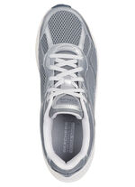 SKECHERS veterschoenen van metallic leer ZILVERGRIJS
