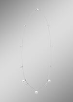 Ketting met zoetwaterparels en synthetische zirkonia 