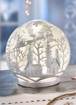 Op batterijen werkende LED-sneeuwbol met automatische sneeuwval 