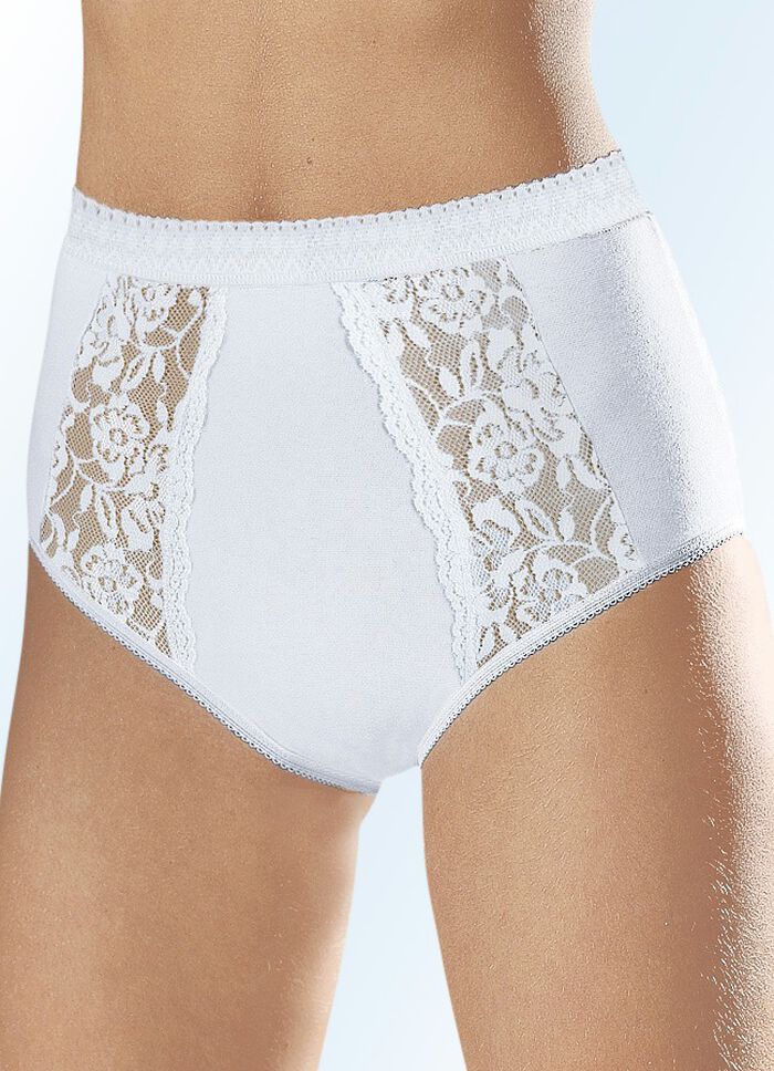 Pak van vijf slips met elastische kantafwerking 5X WEISS