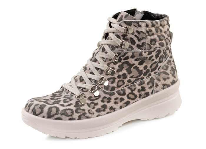 Trendy dameslaarzen, winterschoenen, breedte H, met rits ZANDGRIJS