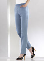 Buikafslankende pull-on jeans LICHTBLAUW