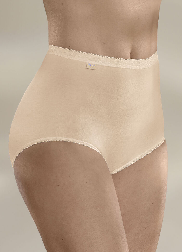 Sloggi set van drie maxislips met elastische manchetten HUIDKLEURIG