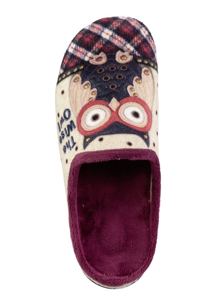 Laurina, klassieke damespantoffels, met uitneembaar voetbed ECRU-KLEURRIJK