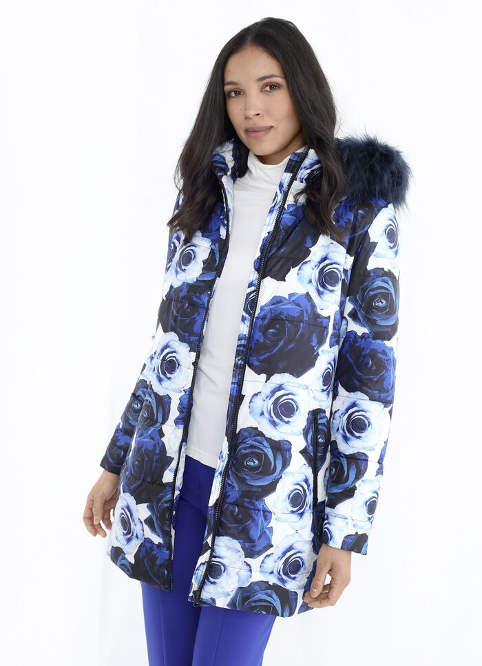 Jas met decoratief rozendessin 
