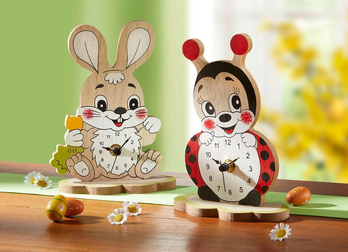 Houten tafelklok op batterijen 