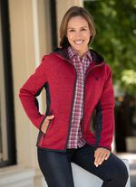 Jas met imitatieleren rand 