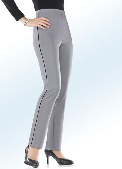 Shapingbroek met trendy decoratieve biezen 